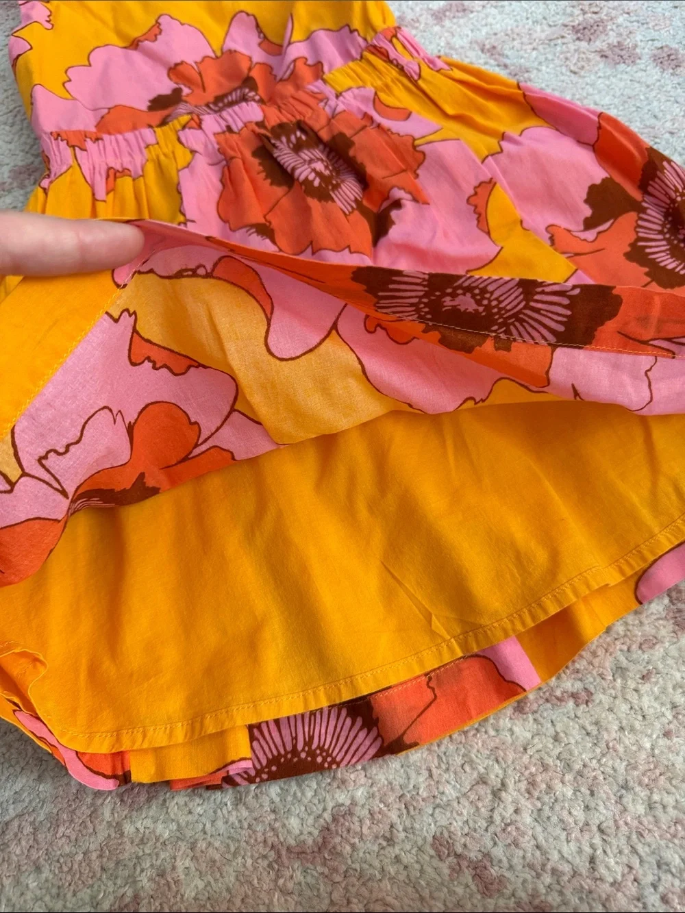 GAP Girls' Floral Sundress - Yellow, Pink & Orange